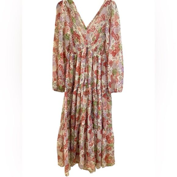 Vintage Rare Jack Kramer Prairie Floral Maxi Dress - small/medium - Picture 2 of 9